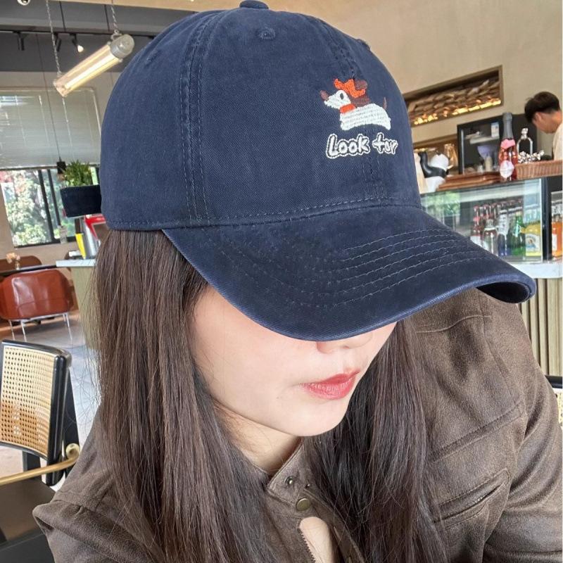 Cute Niche Design Puppy Baseball Cap Children'S Sunshade Leisure Increase And Deepen Large Brim Cap