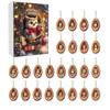 -Day 2D Christmas Advent Calendar Acrylic Car Hanging Ornament with Tree Hollow Animal Decorations