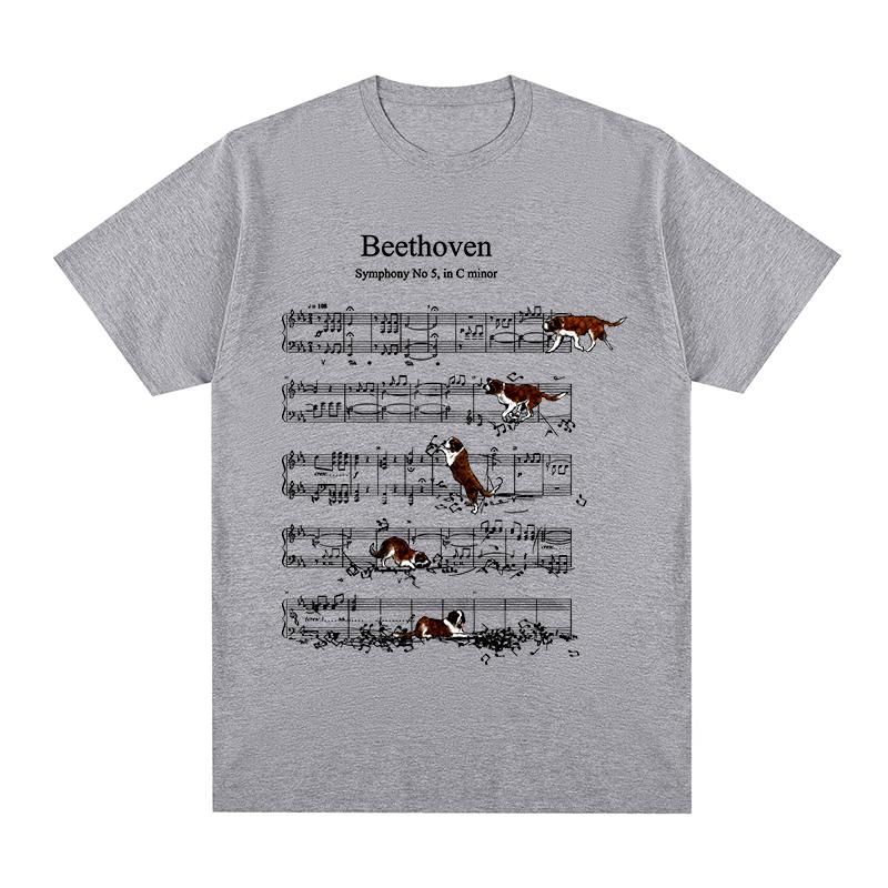 Beethoven Hund Vintage T-Shirt Musiker Baumwolle Herren T-Shirt Neues TEE TSHIRT Damen Oberteile