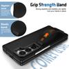 Wristband Holder Leather Case for Samsung Galaxy Z Fold 8 Ultra 7 6 5 4 3 Metal Lens Stand Screen Glass Film Protection Cover