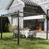 Gazebo Pergola 3x3 M with Retractable Canopy, 8 Screws and 8 Stakes, In 180g Polyester and Metal, Cream White