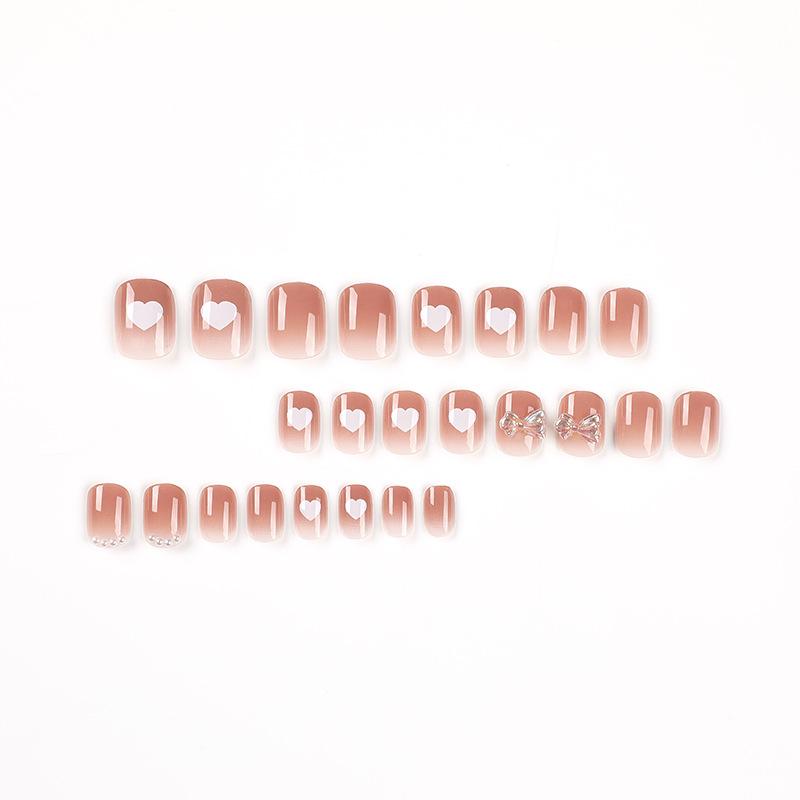 Trage Nagellack Weiß Liebe Schleife Nagelkunst-Stück, Nagelkunst fertiges Nagelkunst-Stück, trage Nagellack abnehmbare Nagelkunst