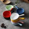 Mini Dipping Saucer with Handle Household Ceramic Sauce Dish Japanese Salad Seasoning Serving Tool Kitchen Chopstick Holders