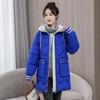 Women's Plus Size Hooded Cotton Jacket - Winter 2023, Mid-Length, Thickened, Loose Fit Outerwear
