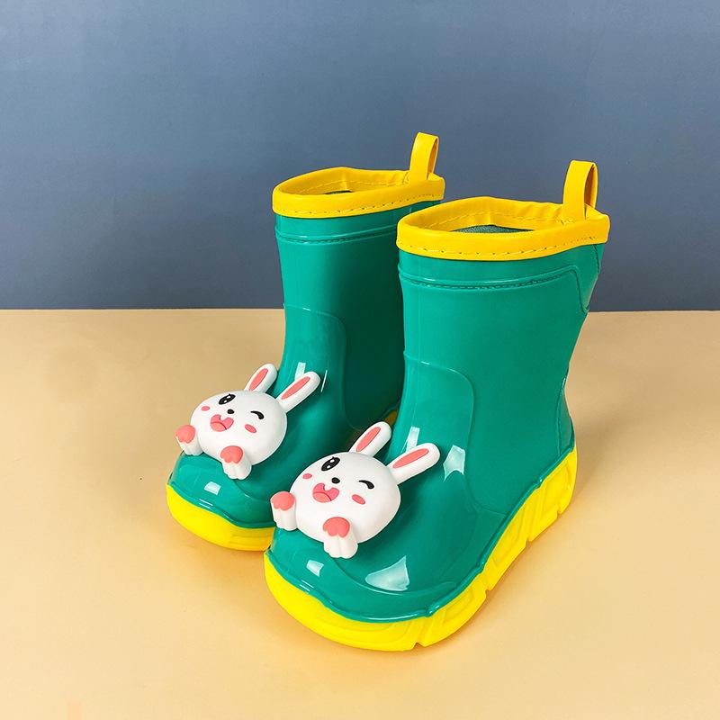 Children's rain shoes women's removable cartoon water shoes non-slip waterproof rain boots young children medium and small children baby boy boots