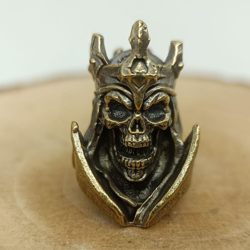 1pcs Vintage Brass 6mm Hole Screaming Skull Keychain Pendant Backpack Pendant Vintage Brass Crafts Classic Brass Vintage Brass Crafts