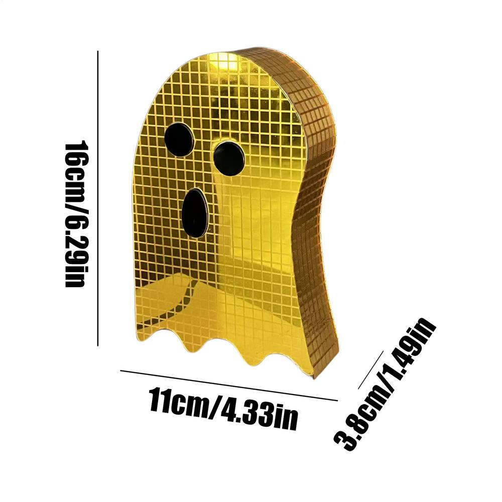 Halloween Ghost Decorations Halloween Acrylic Mirror Disco Ghost Decor Reflective Figurines For Holiday Indoor Kitchen Bar