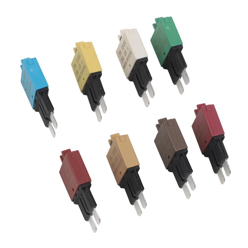 8 pcs Circuit Breaker Blade Fuses for Automotive and For Marine Use Manual Reset Capability Amperages from 3A to 30A
