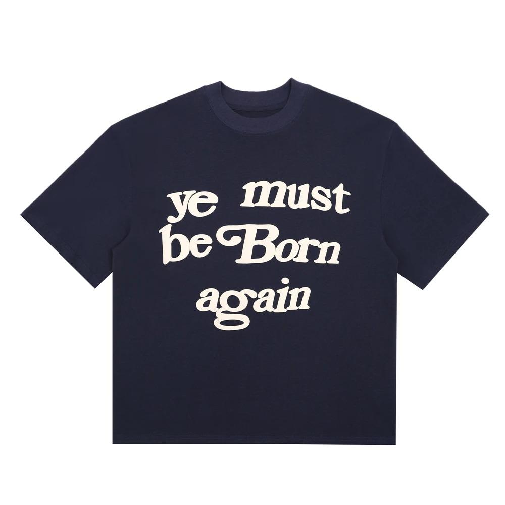 

Frog Drift Fashion Streetwear CPFM KANYE YE MUST BORN AGAIN Foam Printing Summer Tee Tops T Shirt for Unisex L