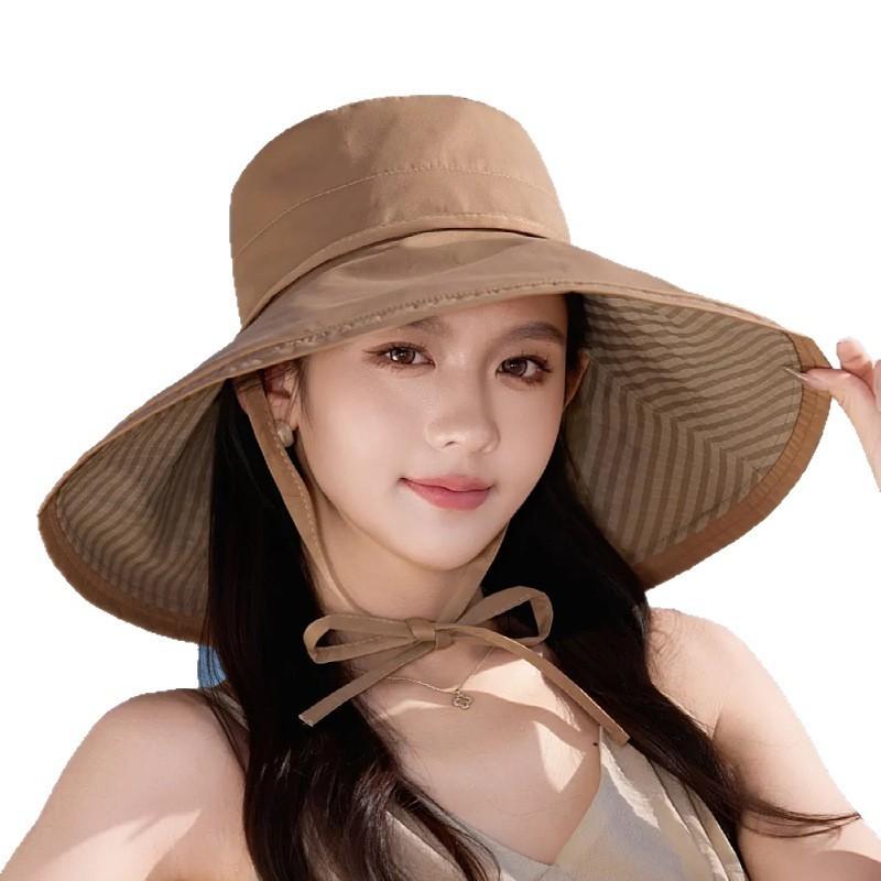 Uv Protection Bucket Hat For Women With Large Brim Sun Shield Summer Beach Outdoor Accessory