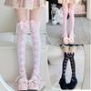 Skeleton Print Stockings with Bows Accent for Women Girl Leggings Tights Socks Cosplay Over Knee Thigh High Long Socks