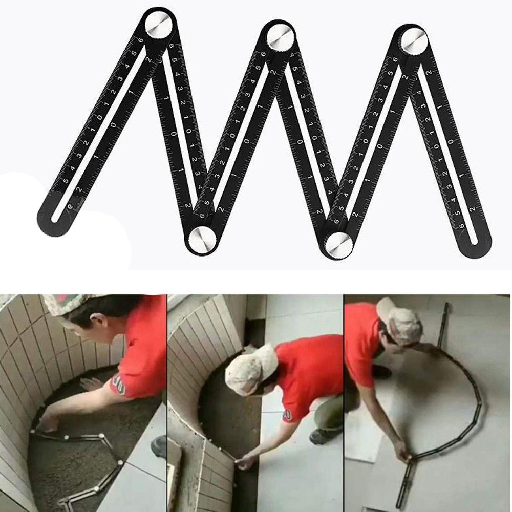 Aluminium Alloy Angle Measuring Ruler 6/12 Fold Drill Guide Locator New Multi-Angle Ruler