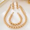 Punk Contrasting Color Beaded Temperament Niche Round Ball Personalized Necklace Bracelet Earring Set
