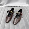 Fashion Low-heeled Single Shoes Autumn New Square Toe Shallow Mouth Gem One-band Soft Sole Non-slip Wear-resistant Low-top Shoes
