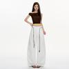 Khaki American street loose wide-leg pants for women, summer lazy style work pants, high-waisted casual curved knife sports pants