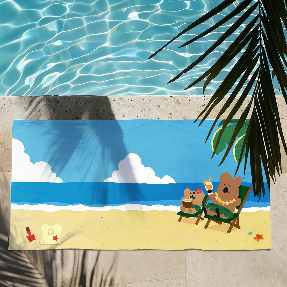 Cartoon Quokka Brand D-dinotaeng-S Towel Quick Drying Beach Towels Are Suitable For Swimming Pools Camping Yoga And The Gym