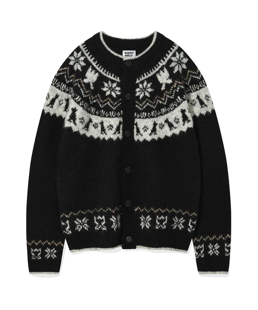 Wacky Willy Nordic Round Cardigan Black