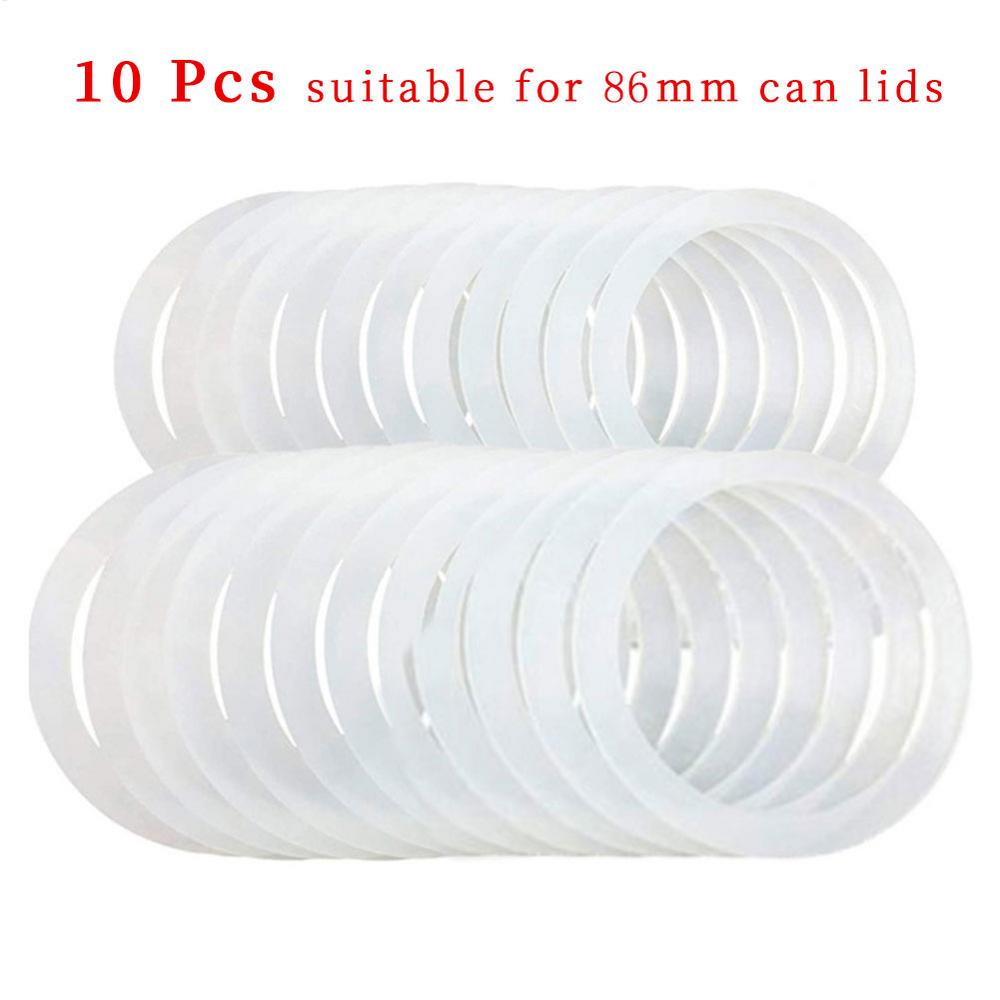 10pcs Reusable Food Grade Silicone Rubber Seals Rings Food Storage Leakproof Gaskets Sealing Rings for Mason Jar Lids 70mm 86mm
