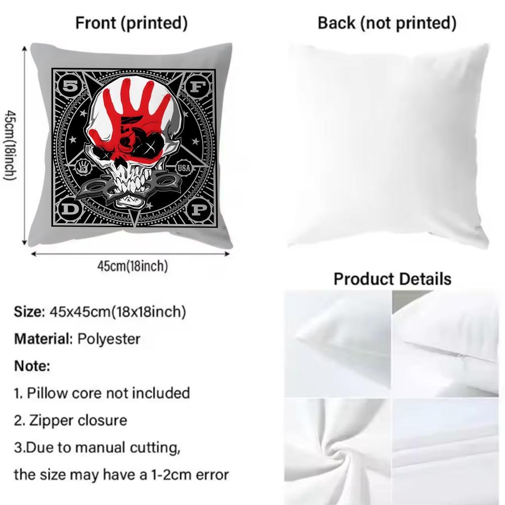 Classic Band Five Finger Death Punch Cushion Cover Soft & Easy-Wash Pillow Case – Versatile For Couch, Bed, Travel And Office