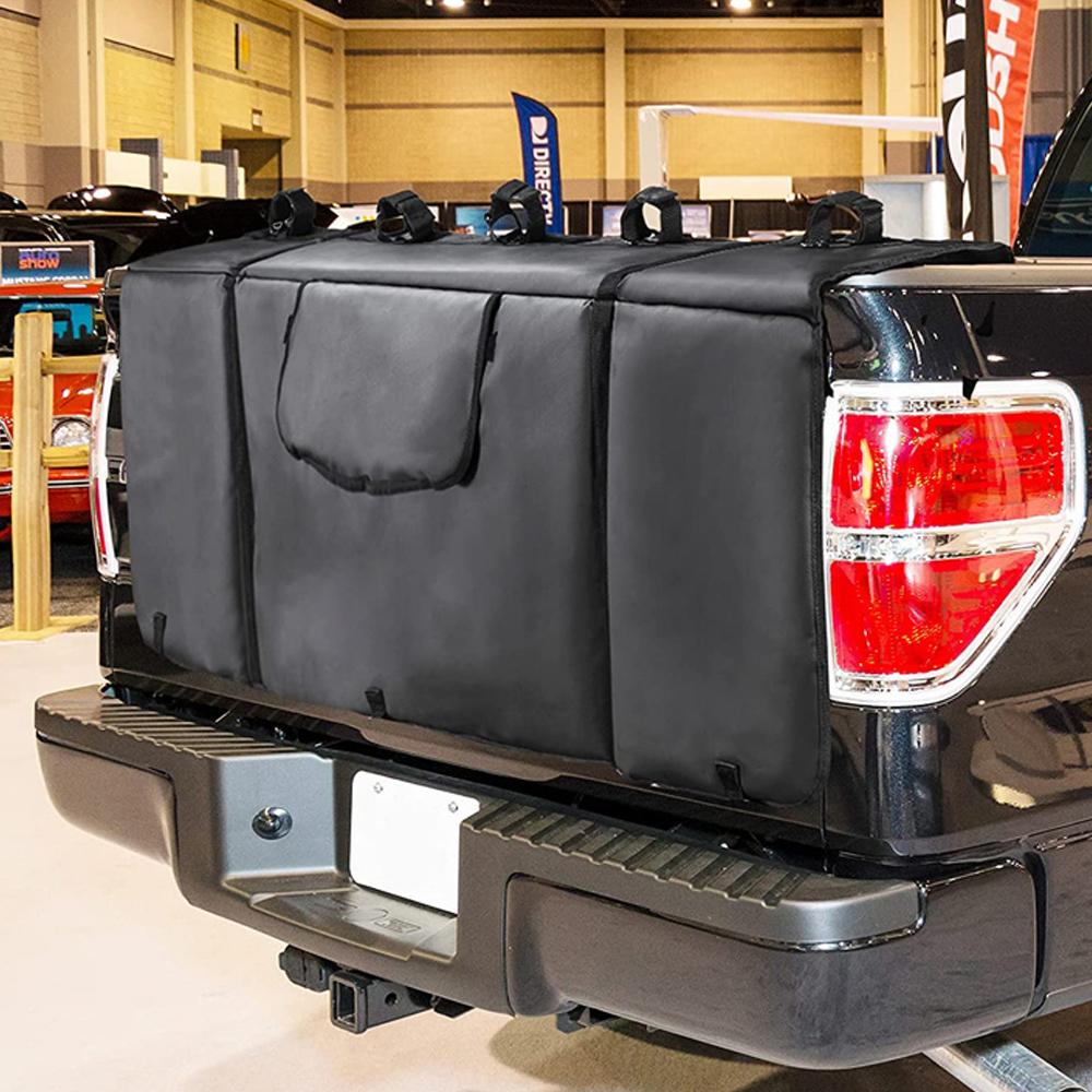 

Tailgate Pad for Mountain Bike Pickup Truck Tailgate Protective Pad Carries Up to 5 Bicycles with 2 Tool Pockets чёрный