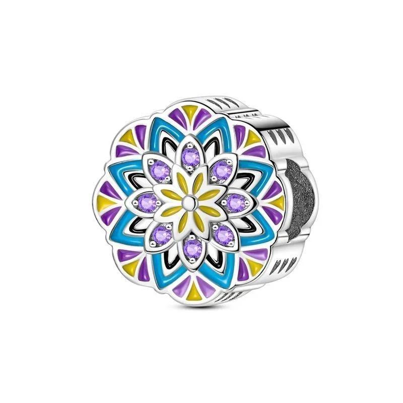 Nya Hjärtformade Berlocker Kopparblomma Evig Kärlek Pärlor Passar Originalarmband Halsband För Kvinnor DIY Smycken Gåva
