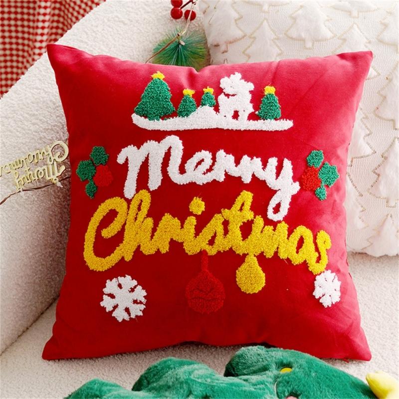 Removable Cushion Cover for Sofa Office Chair Christmas Pillow Sleeve Decorative and Functional Pillowcase for Home Use