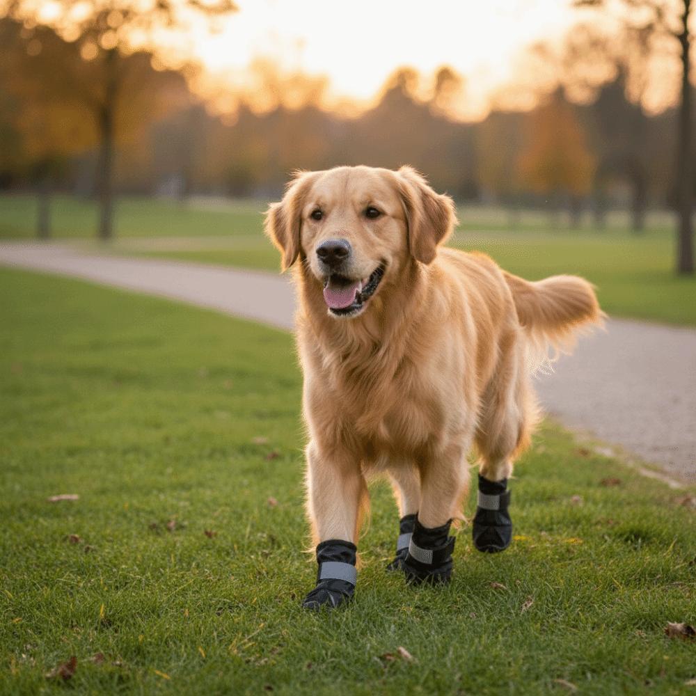 4PCS/SET Fashion Adjustable Waterproof Dog Boots Wear-Resistant Breathable Pet Rain Boots High-top Dog Foot Cover Rain Snow Day