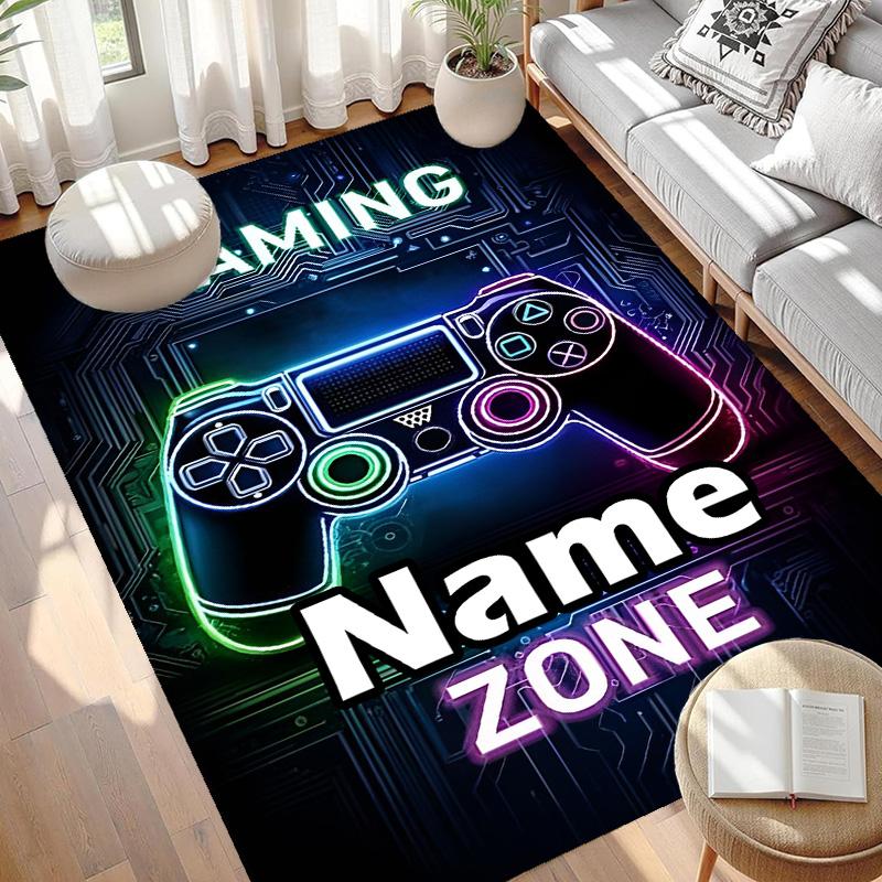 Custom Name Personalized Game On Print Carpet, Versatile Home Decor Rug, for Playroom, Apartment, Balcony, Entryway, Hallway Gift
