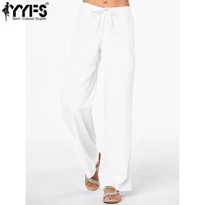 Damenmode, lässig, einfarbig, bedruckt, hohe Taille, Hosen, Hosen und Caprihosen
