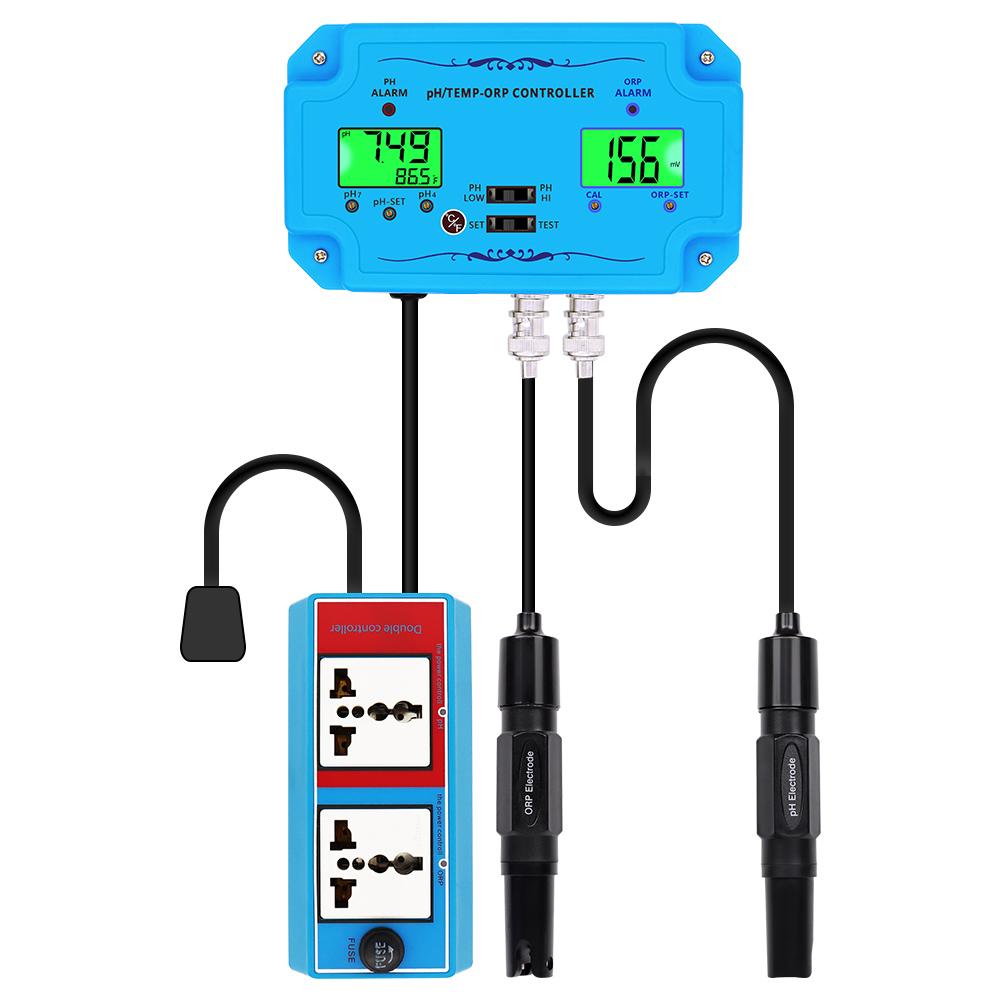 3 in 1 pH/TEMP/ORP Meter PH-2839 ORP Meter PH Tester Controller Detector BNC Type Probe Water Quality for Aquarium Monitor