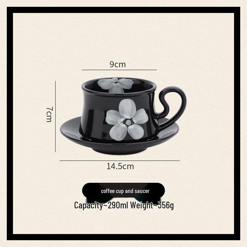 French Style Ceramic Coffee & Tea Cup and Saucer Set