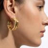 South Korea Dongdaemun New Jewelry, Retro Exaggerated Matte Irregular Gold Earrings Ins Cold Wind Studs