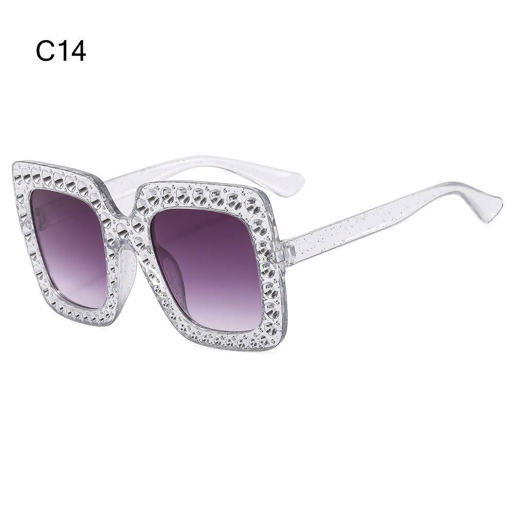 Crystal Oversized Sunglasses for Women Rhinestone Square Diamond Sun Glasses Retro Big Frame Sparkling Eyewear  New