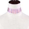 Chic Style Women Multirow 6 Layers Holographic Wide Choker Necklace Club Party