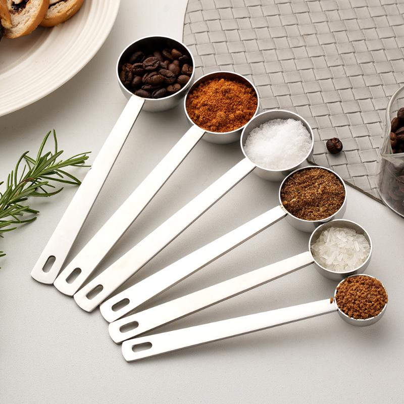 Stainless Steel Coffee Measuring Scoop Long Handle Heat Resistant Spoon Multipurpose Tool for Baking Cafe Home Kitchen
