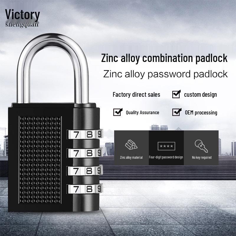 In-Stock Extendable Zinc Alloy 4-Digit Combination Lock - Anti-Theft Padlock for Dorms, Gyms, and More