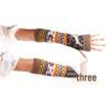 Damen Woll Rentier Fingerlose Lange Handschuhe – Warme Gestrickte Cartoon Armstulpen für Winter und Weihnachten