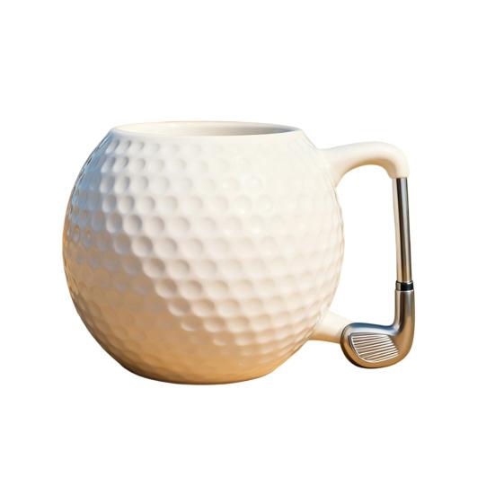 

Golf Club Handle Mug Golf Ball Texture Spacious Capacity Golf Cup Sports Ball Mug Golf Enthusiast Gift Drinkware G