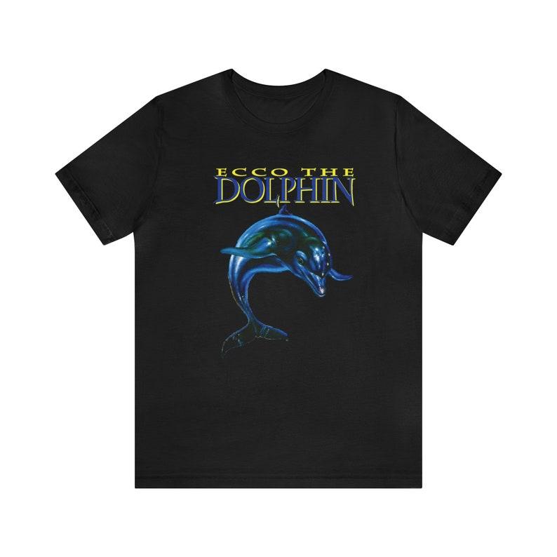 

230 г/м² 100% хлопок Ecco The Dolphin Sega Genesis Пиксель Арт Унисекс Футболка с коротким рукавом XXS чёрный