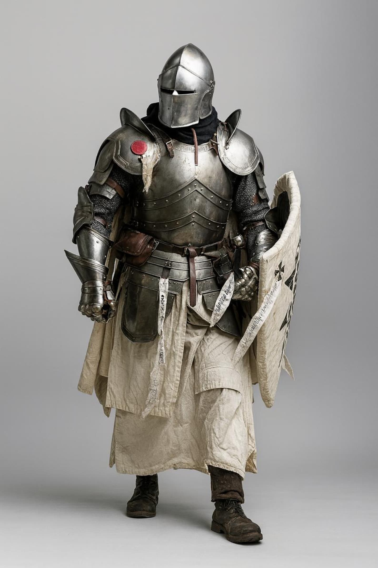 Full Steel Barbuta Knight Warrior Outfit Medieval Armor LARP Cosplay Costume