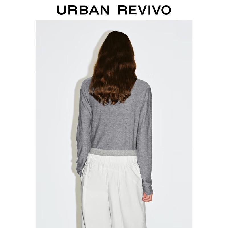 UR 2025 Autumn Women's V-Neck Sequin Knit Cardigan