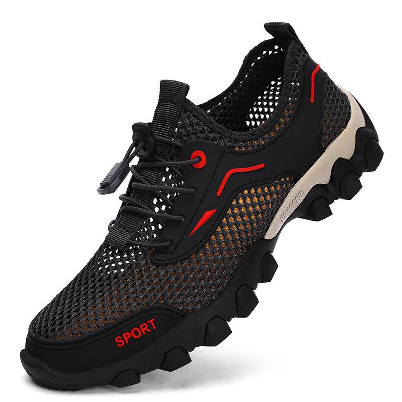 2026 Summer Men's Lightweight Mesh Outdoor Shoes: Soft Sole, Sports Casual, Breathable, Water-Resistant