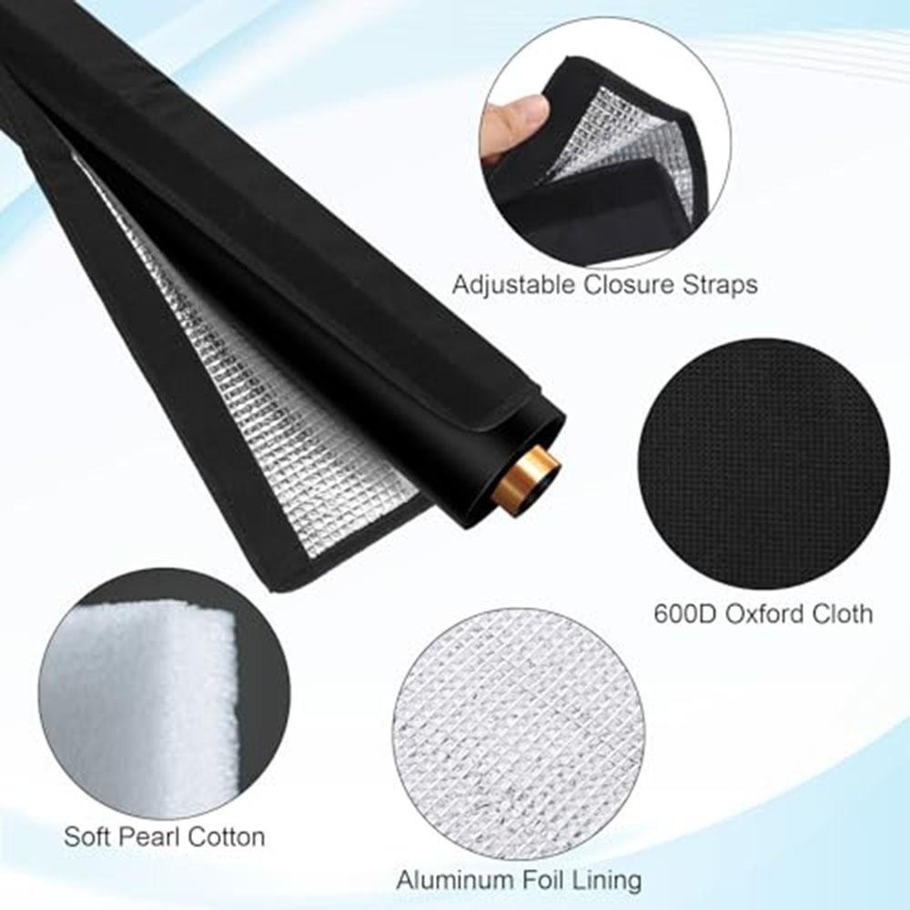 3 Layer Oxford Cloth HVAC Copper Pipe Insulation Cover Zipper Flexible Aluminum Foil Coating AC Hose Insulation Sleeve