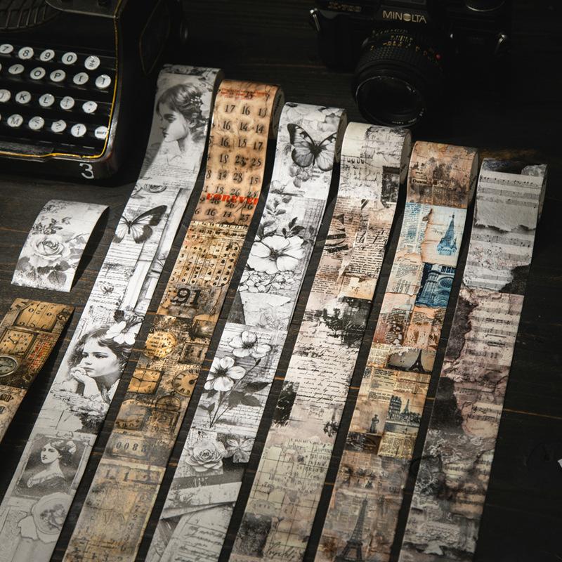 4*200cm Vintage Painting Style Tape Stickers, Classic Art Patterns Great for Adding Artistic Accents To Planners