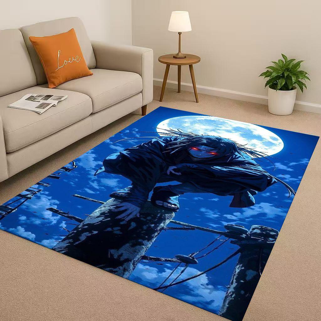 3D I-Itachi Cartoon Anime Living Room Non-Slip Area Rug Carpet for Bedroom Playroom Sofa,Easy Clean Home Decor Doormat Kid