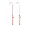 Custom Name Long Pendant Earrings Personalized Chains Ear Studs Custom Stainless Steel Letter Name Earrings Wedding Gifts
