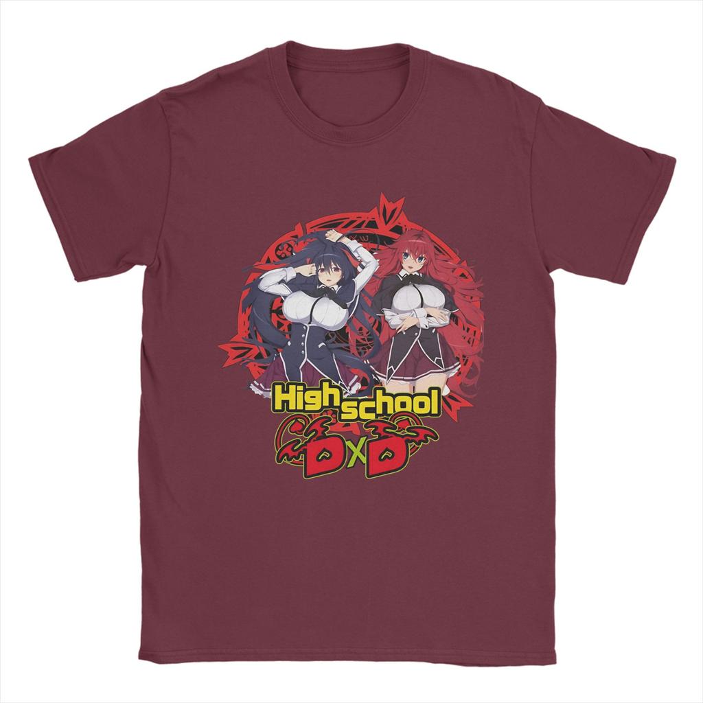 Rias & Akeno High School DxD T Shirts Men Women's Pure Cotton T-Shirt Round Neck  Rias Gremory Tees Short Sleeve Clothing