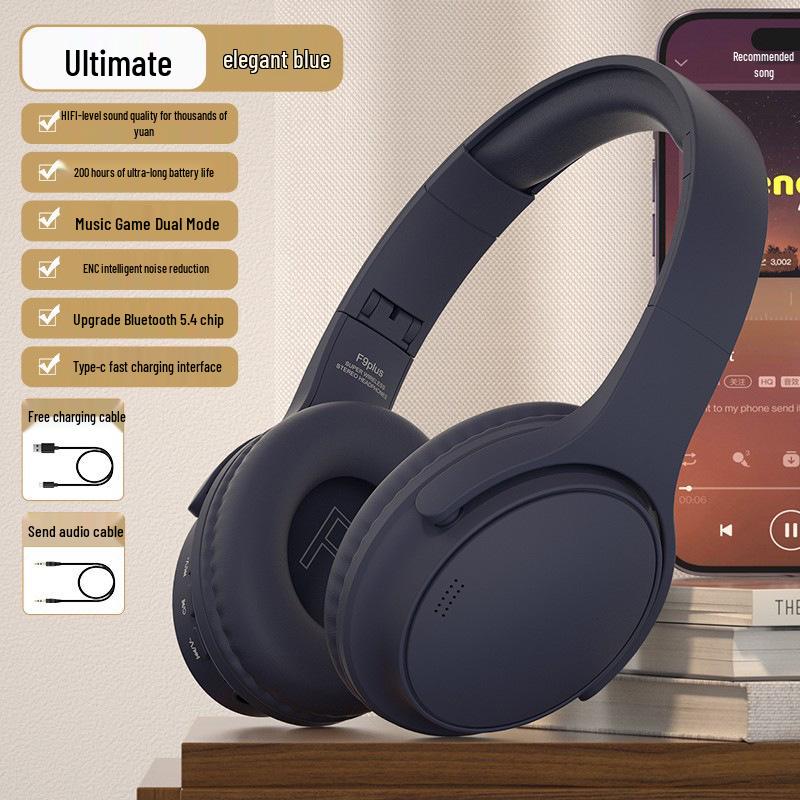 Kabellose Over-Ear Bluetooth-Kopfhörer mit 200 Stunden Akkulaufzeit, Geräuschunterdrückung und Gaming-Funktionen für Sport, Mobiltelefon und Computer