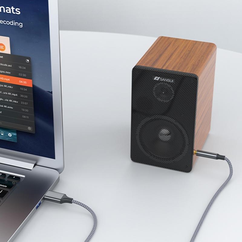 USB Male To 3.5mm Male Adapter Headphone Audio Jack Cable Cord Hi-Fi Dongle for Speaker Computer