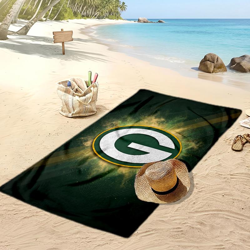 Asciugamano da Spiaggia Stampa Green Bay Packers Morbido Portatile Asciugatura Rapida?Asciugamano Asciutto Per Piscina Vacanza Estiva Sport all'Aperto